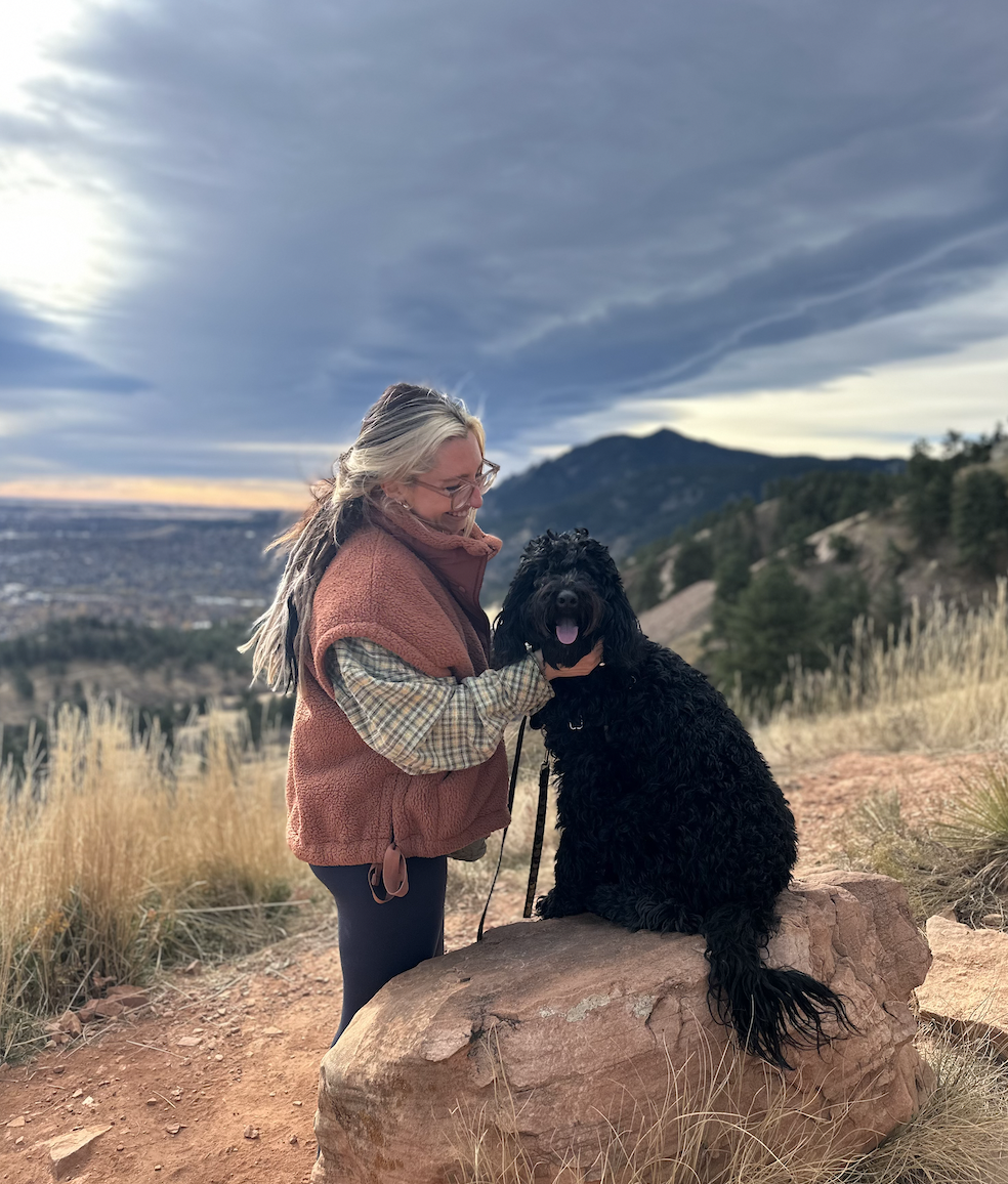 Gritty, therapy dog in training at Lumen Sanctuary